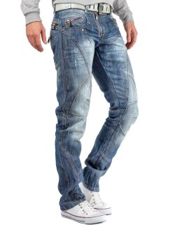 Cipo & Baxx Regular Fit Jeans Herren Stonewashed  C0751 Blue W32/L36