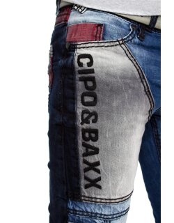 Cipo & Baxx bequem Jeans Herren Stonewashed CD574 Blue W33