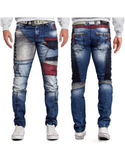 Cipo & Baxx bequem Jeans Herren Stonewashed CD574 Blue W33