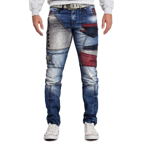 Cipo & Baxx bequem Jeans Herren Stonewashed CD574 Blue W48/L36