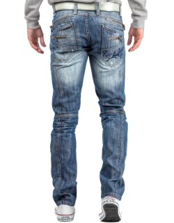Cipo & Baxx Regular Fit Jeans Herren Stonewashed  C0751 Blue W40/L36