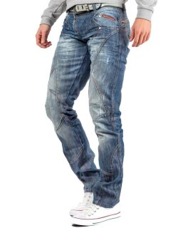 Cipo & Baxx Regular Fit Jeans Herren Stonewashed  C0751 Blue W40/L36