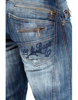 Cipo & Baxx Regular Fit Jeans Herren Stonewashed  C0751 Blue W40/L36