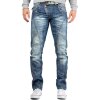 Cipo & Baxx Regular Fit Jeans Herren Stonewashed  C0751 Blue W40/L36