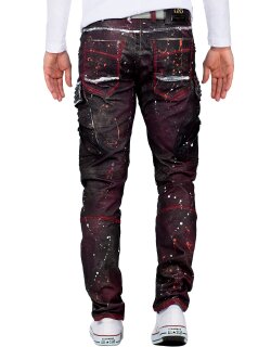 Cipo & Baxx straight fit Jeans Herren Mid Waist CD636 Bordeaux W30/L32