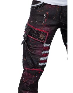 Cipo & Baxx straight fit Jeans Herren Mid Waist CD636 Bordeaux W30/L32