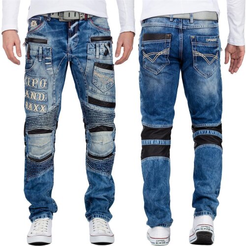 Cipo & Baxx slim fit Jeans Herren Stonewashed CD637 Blue W38/L32