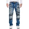 Cipo & Baxx slim fit Jeans Herren Stonewashed CD637 Blue W38/L32