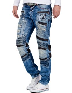 Cipo & Baxx slim fit Jeans Herren Stonewashed CD637 Blue W40/L34