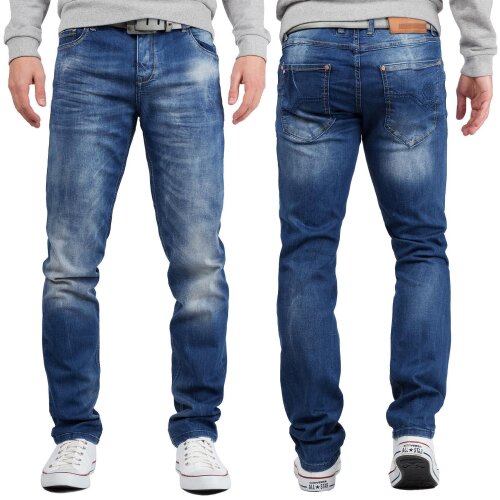 Cipo & Baxx regular fit Jeans Herren Stonewashed CD319B Blue W28/L30