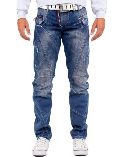 Cipo & Baxx Regular Fit Jeans Herren Stonewashed C0768 Blue W38/L32
