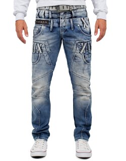 Cipo & Baxx regular fit Jeans Herren Stonewashed CD466 Blue W40/L32