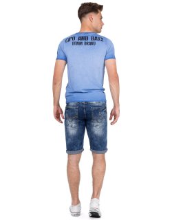 Cipo & Baxx regular fit Shorts Herren Stonewashed 21CB17 Blue W29