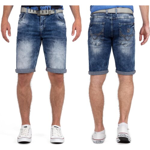 Cipo & Baxx regular fit Shorts Herren Stonewashed 21CB17 Blue W30