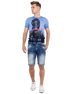 Cipo & Baxx regular fit Shorts Herren Stonewashed 21CB17 Blue W30
