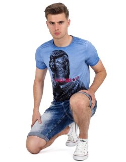 Cipo & Baxx regular fit Shorts Herren Stonewashed 21CB17 Blue W32
