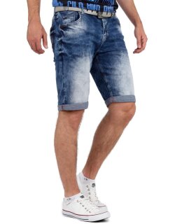 Cipo & Baxx regular fit Shorts Herren Stonewashed 21CB17 Blue W32