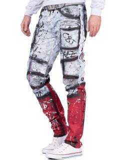 Cipo & Baxx straight fit Jeans Herren Stonewashed CD683