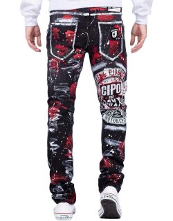 Cipo & Baxx straight fit Jeans Herren Denim CD715 Black W40/L32