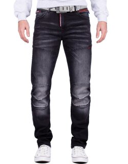 Cipo & Baxx straight fit Jeans Herren Stonewashed CD699 Black W36/L34