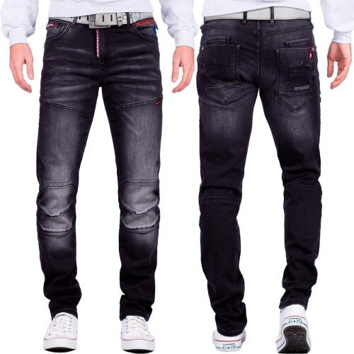 Cipo & Baxx straight fit Jeans Herren Stonewashed CD699 Black W38/L34