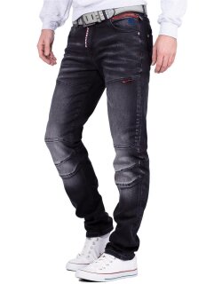 Cipo & Baxx straight fit Jeans Herren Stonewashed CD699 Black W38/L34