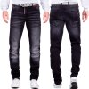 Cipo & Baxx straight fit Jeans Herren Stonewashed CD699 Black W38/L34