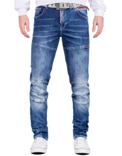 Cipo & Baxx straight fit Jeans Herren Stonewashed CD698 Blue W34/L32