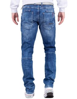 Cipo & Baxx straight fit Jeans Herren Stonewashed CD698 Blue W34/L32