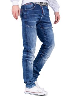 Cipo & Baxx straight fit Jeans Herren Stonewashed CD698 Blue W34/L32