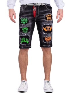 Cipo & Baxx regular fit Shorts Herren Stonewashed CK241 Black W30