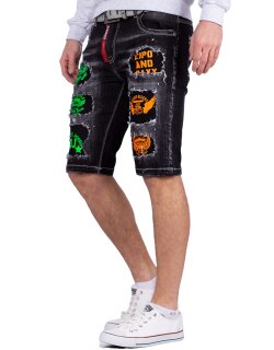 Cipo & Baxx regular fit Shorts Herren Stonewashed CK241 Black W30