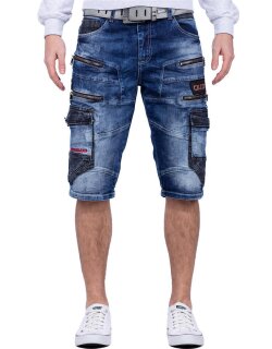 Cipo & Baxx Regular Fit Shorts Herren Stonewashed CK234 Blue W29