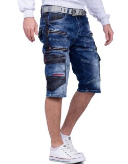 Cipo & Baxx Regular Fit Shorts Herren Stonewashed CK234 Blue W32