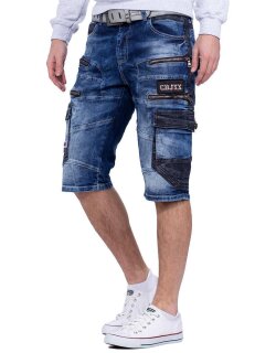 Cipo & Baxx Regular Fit Shorts Herren Stonewashed CK234 Blue W33