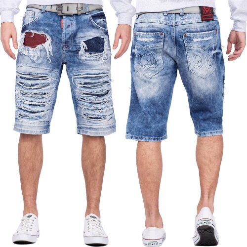 Cipo & Baxx regular fit Shorts Herren Stonewashed CK219 Blue W38