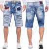 Cipo & Baxx regular fit Shorts Herren Stonewashed CK219 Blue W38