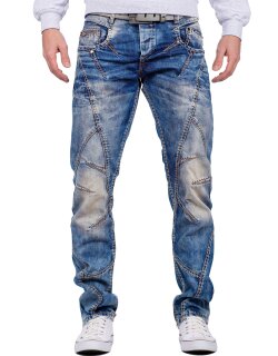 Cipo & Baxx regular fit Jeans Herren Stonewashed C0894 Blue W33/L32