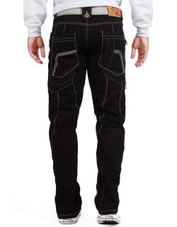 Kosmo Lupo Regular Fit Jeans Herren Stonewashed KM009 Black W34/L34