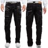 Kosmo Lupo Regular Fit Jeans Herren Stonewashed KM009 Black W34/L34