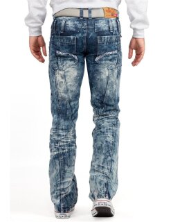 Kosmo Lupo Regular Fit Jeans Herren Stonewashed KM8004 Blue W34/L34