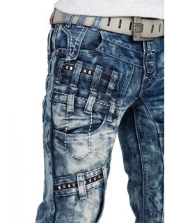 Kosmo Lupo Regular Fit Jeans Herren Stonewashed KM8004 Blue W34/L34