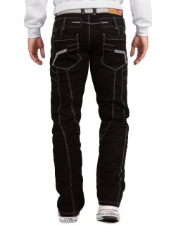 Kosmo Lupo Regular Fit Jeans Herren Stonewashed KM8004 Black W34/L34