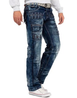 Kosmo Lupo Regular Fit Jeans Stonewashed  KM8002 Blue W30/L32