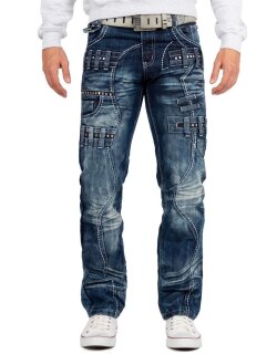 Kosmo Lupo Regular Fit Jeans Stonewashed  KM8002 Blue W33/L32