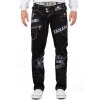 Kosmo Lupo Regular Fit Jeans Stonewashed  KM051-1 Black W32/L32