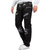 Kosmo Lupo Regular Fit Jeans Stonewashed  KM051-1 Black W32/L32