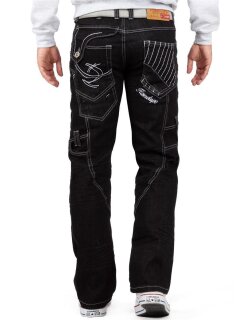 Kosmo Lupo Regular Fit Jeans Stonewashed  KM130-1 Black W32/L32