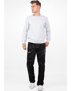 Kosmo Lupo Regular Fit Jeans Stonewashed  KM130-1 Black W32/L32