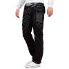 Kosmo Lupo Regular Fit Jeans Stonewashed  KM130-1 Black W32/L32